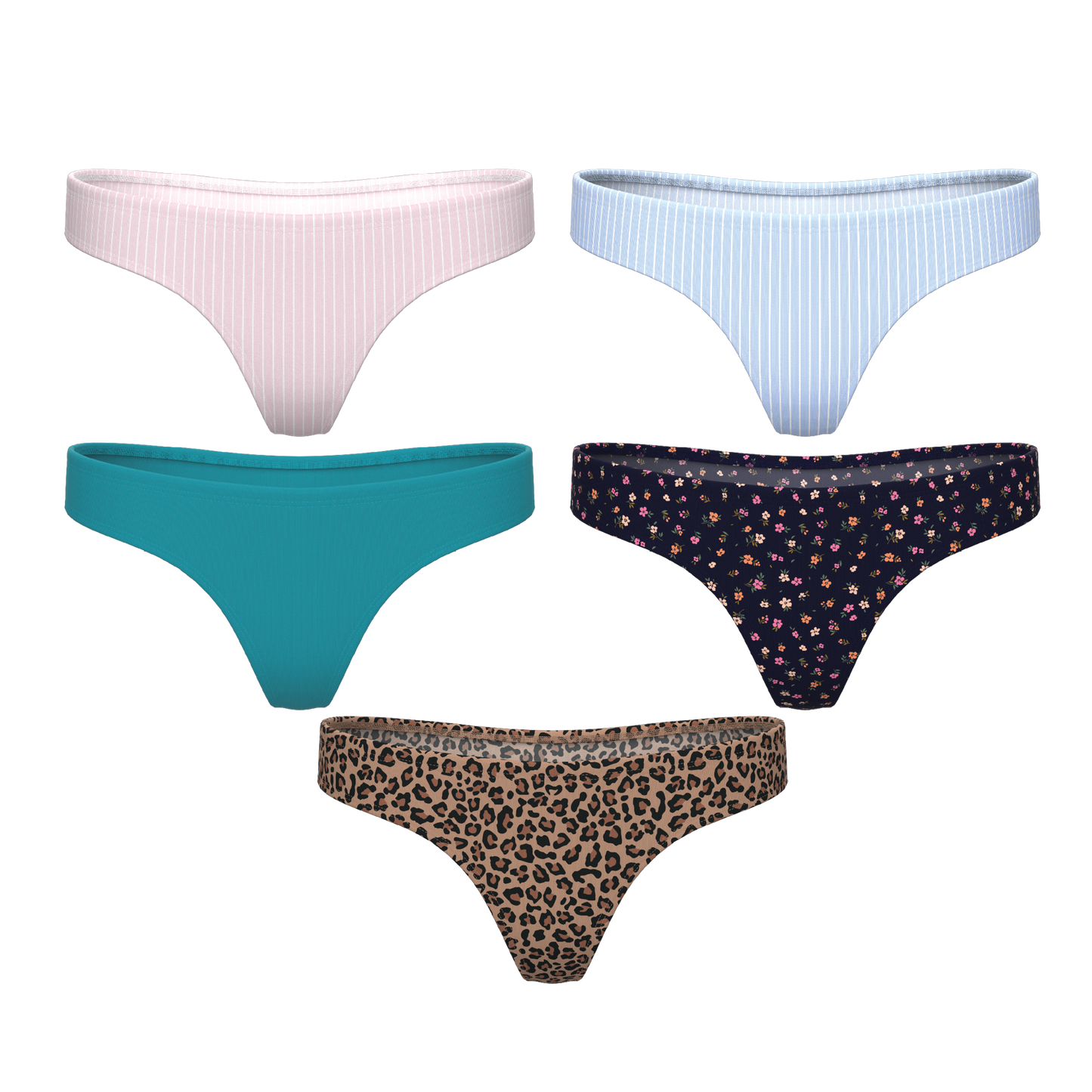 The Feminine Essentials | MicroModal Thong 5 Pack