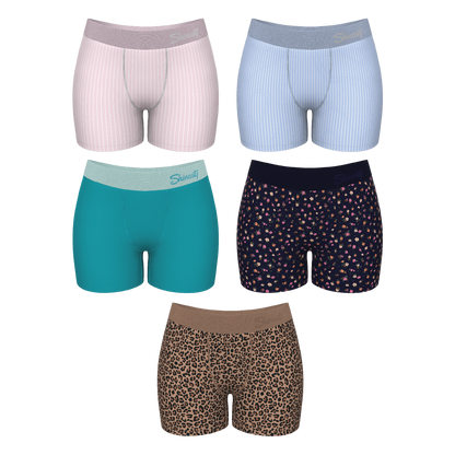 The Feminine Essentials | Women’s Boxers 5 Pack