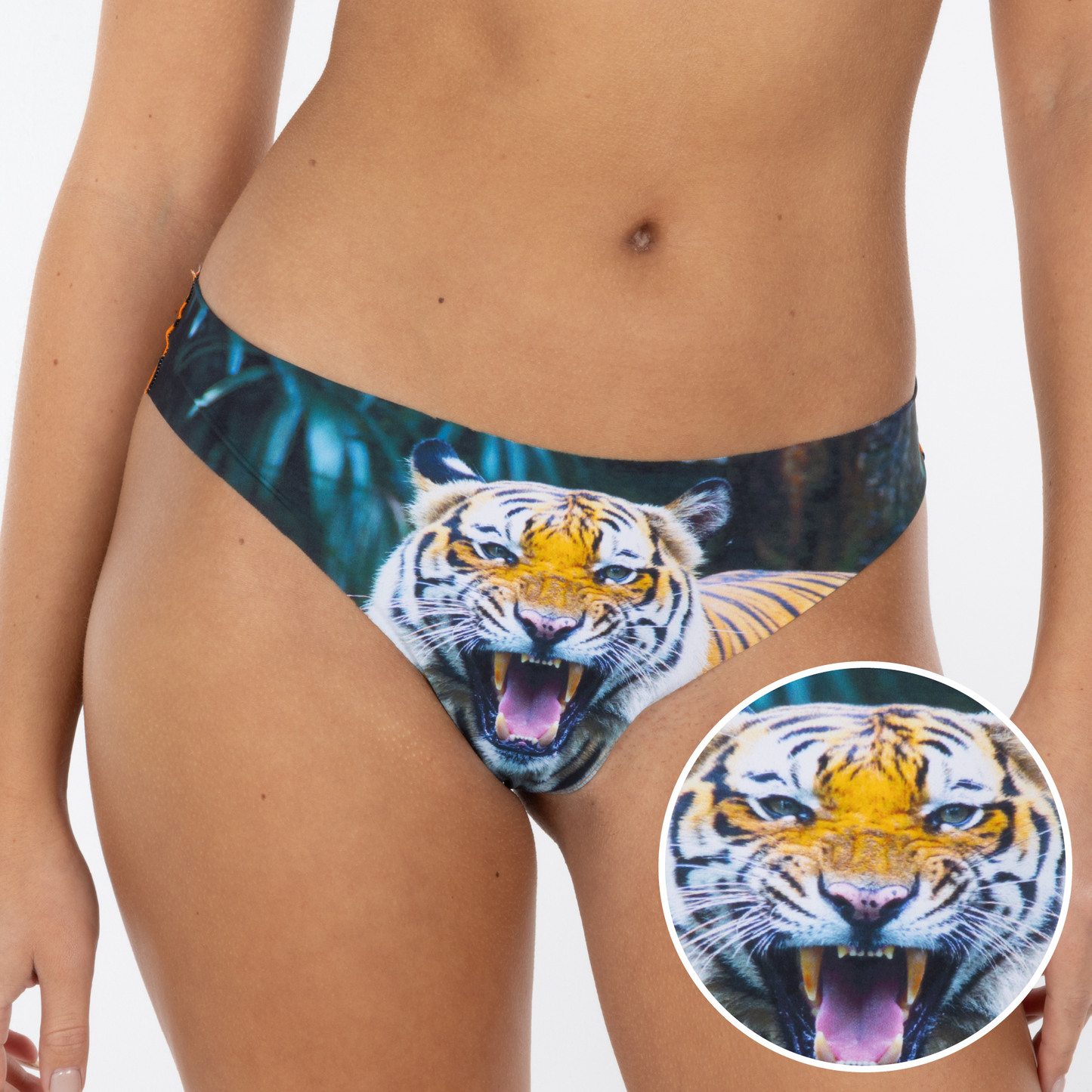 The Feral Feline | Tiger Seamless Thong