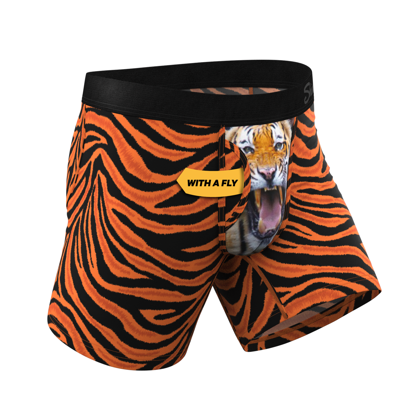 The Feral Feline | Tiger Print Ball Hammock® Pouch Underwear With Fly