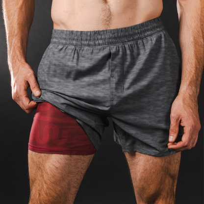 The Finish Line | Grey and Red Ball Hammock® 5 Inch Athletic Shorts