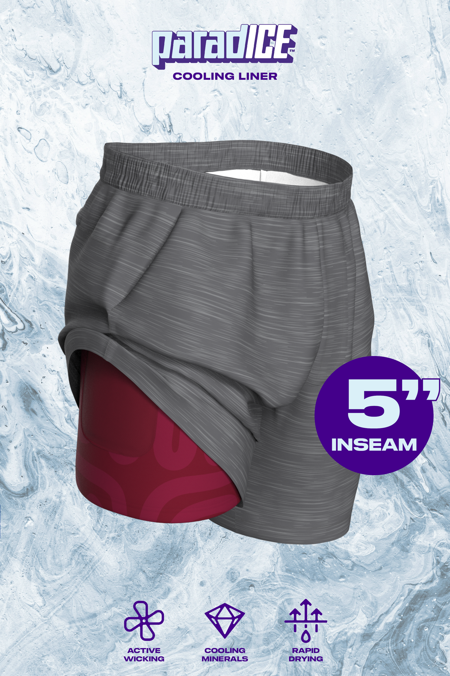 The Finish Line | Grey and Red Ball Hammock® 5 Inch Athletic Shorts