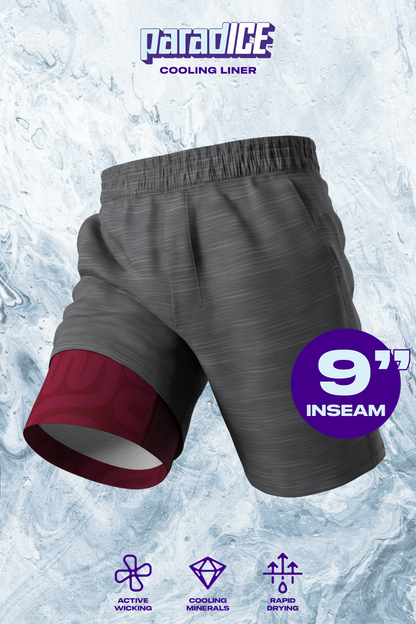 The Finish Line | Grey and Red Ball Hammock® 9 Inch Athletic Shorts