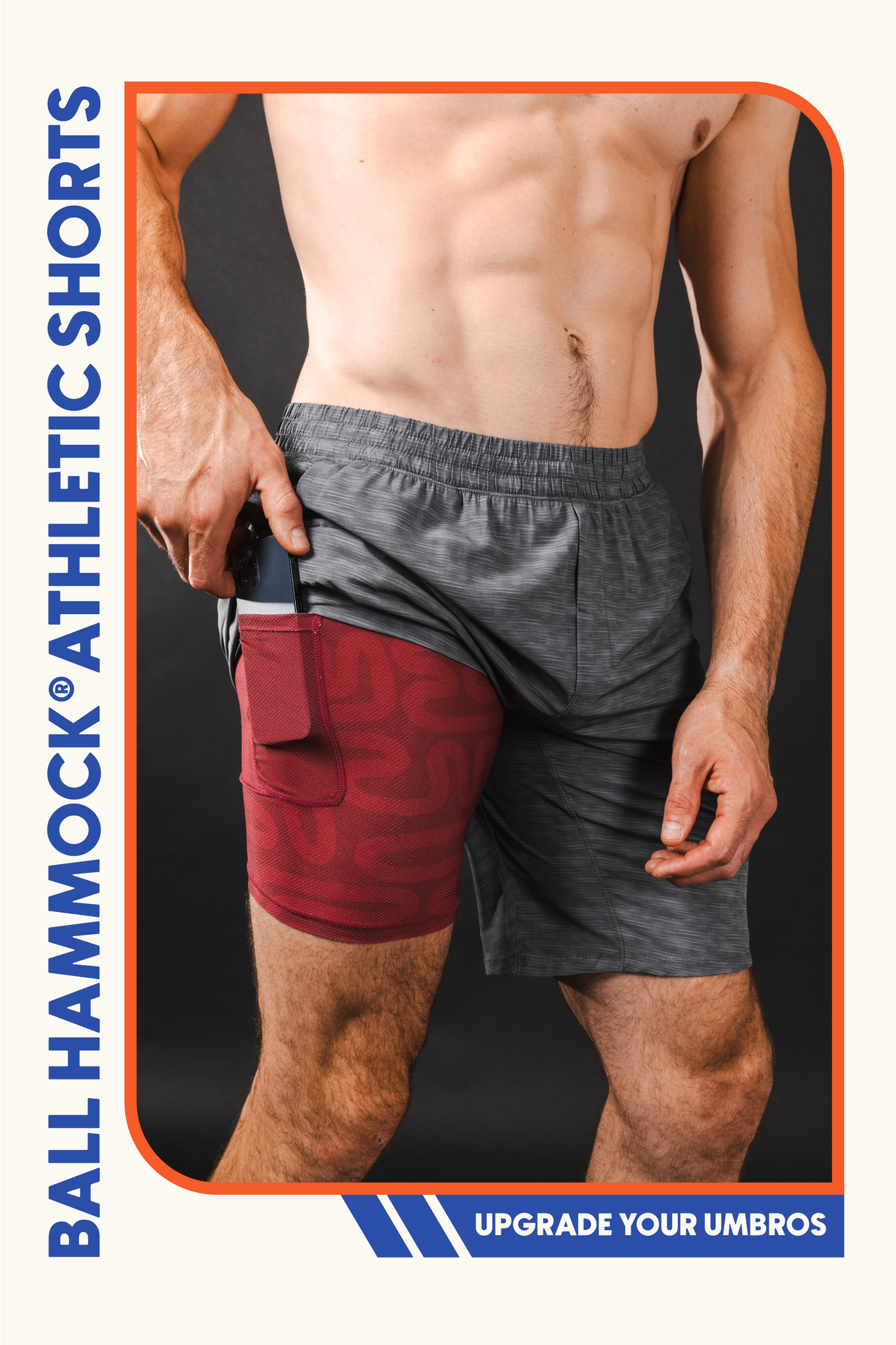 The Finish Line | Grey and Red Ball Hammock® 9 Inch Athletic Shorts