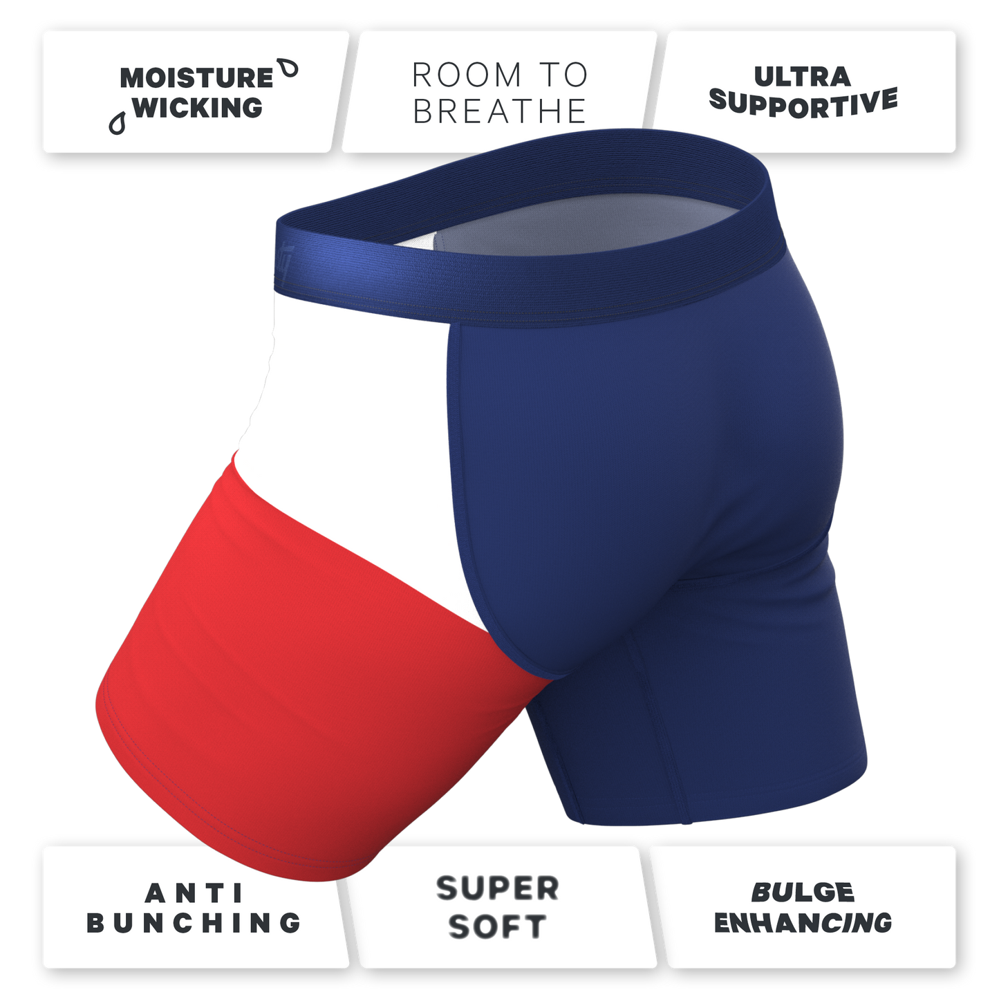 The First Rodeo | Texas Flag Long Leg Ball Hammock® Pouch Underwear With Fly