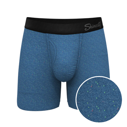 The Fleck Me | Heather Blue Flecked Ball Hammock® Pouch Underwear With Fly