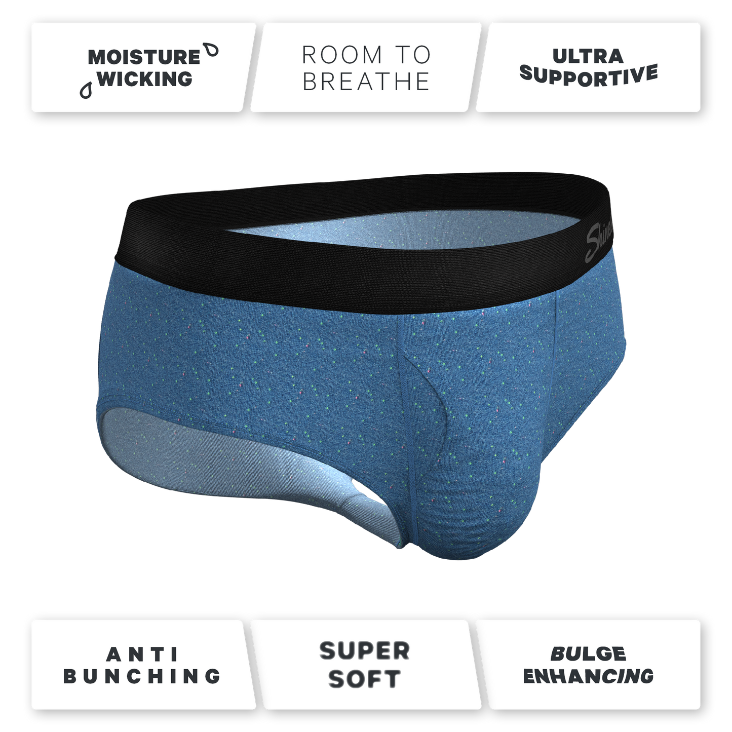 The Fleck Me | Heather Blue Flecked Ball Hammock® Pouch Underwear Briefs