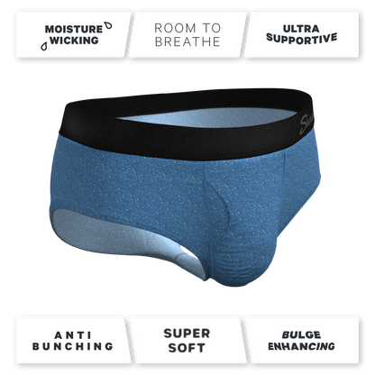 The Fleck Me | Heather Blue Flecked Ball Hammock® Pouch Underwear Briefs