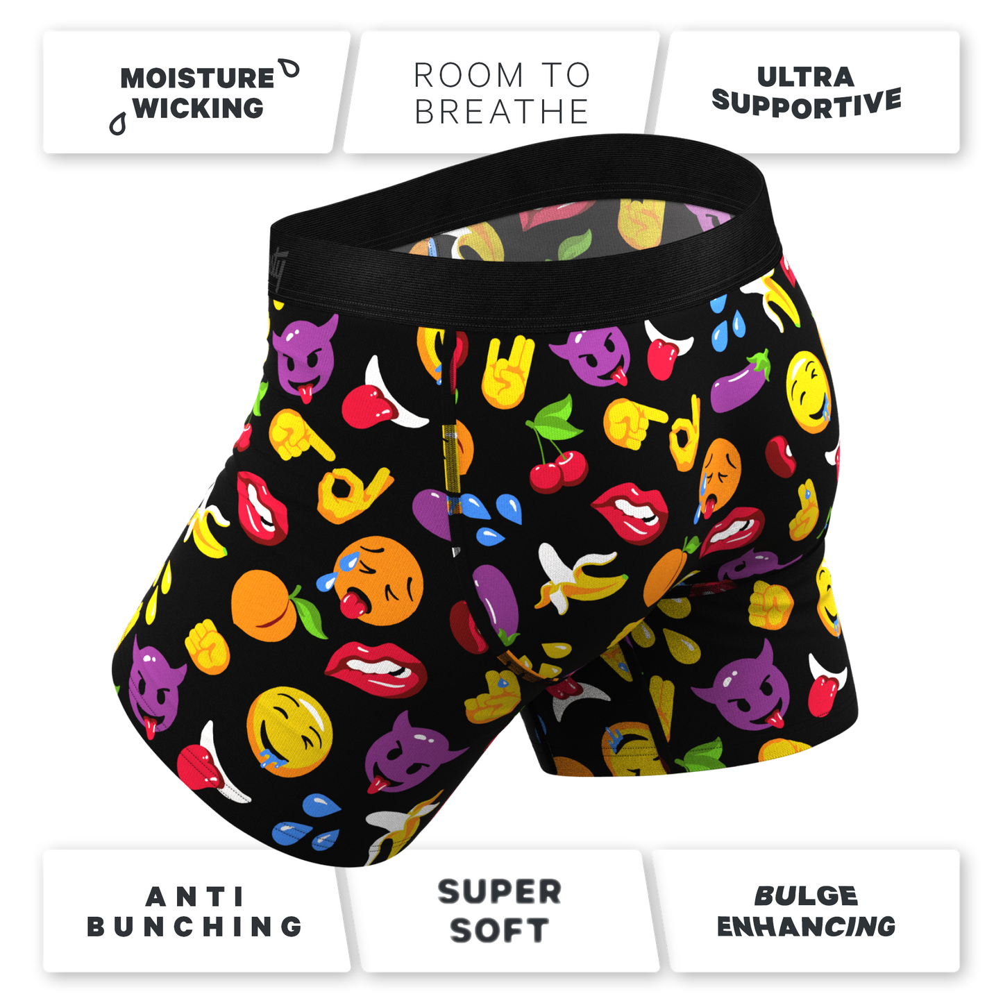 The Flirt | Emoji Ball Hammock® Pouch Underwear With Fly