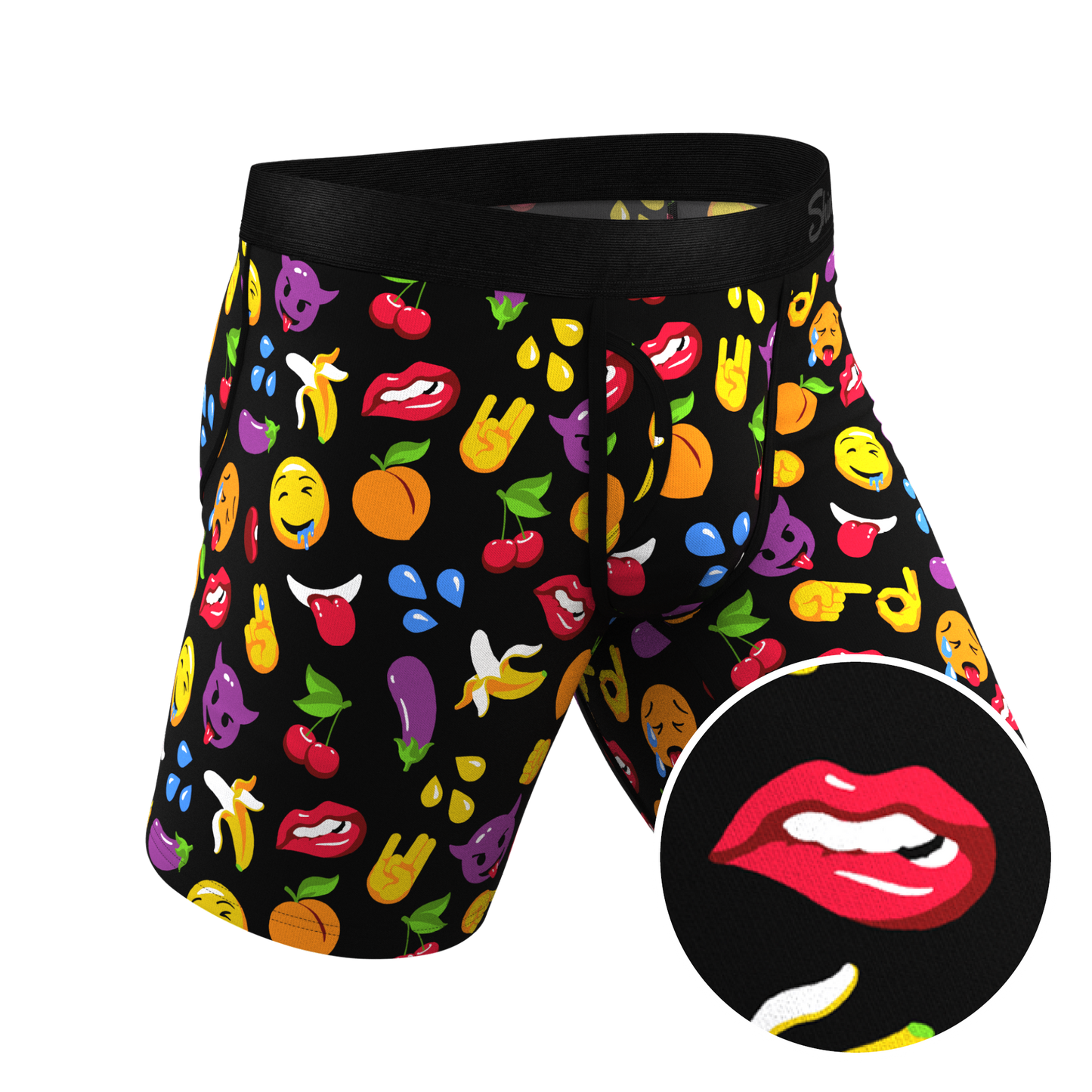 The Flirt | Emoji Long Leg Ball Hammock® Pouch Underwear With Fly