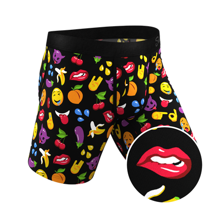 The Flirt | Emoji Long Leg Ball Hammock® Pouch Underwear With Fly