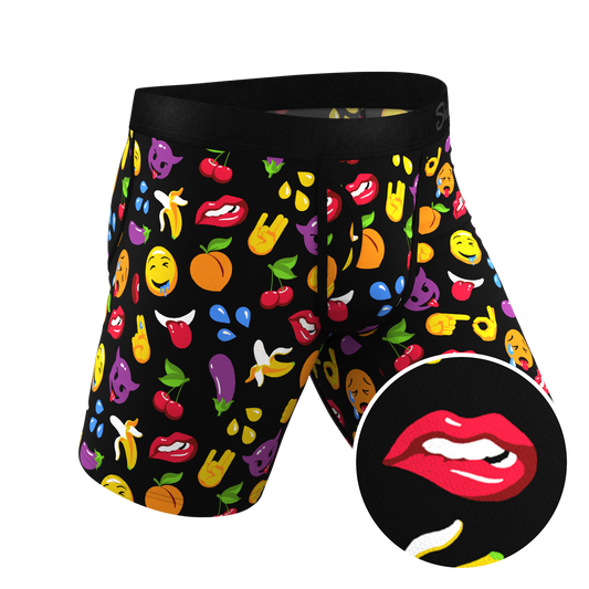 The Flirt | Emoji Long Leg Ball Hammock® Pouch Underwear With Fly