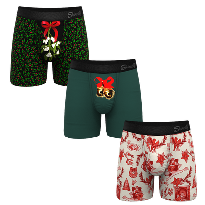 The Flirty Christmas | Ball Hammock® Pouch Boxer Briefs with Fly 3 Pack