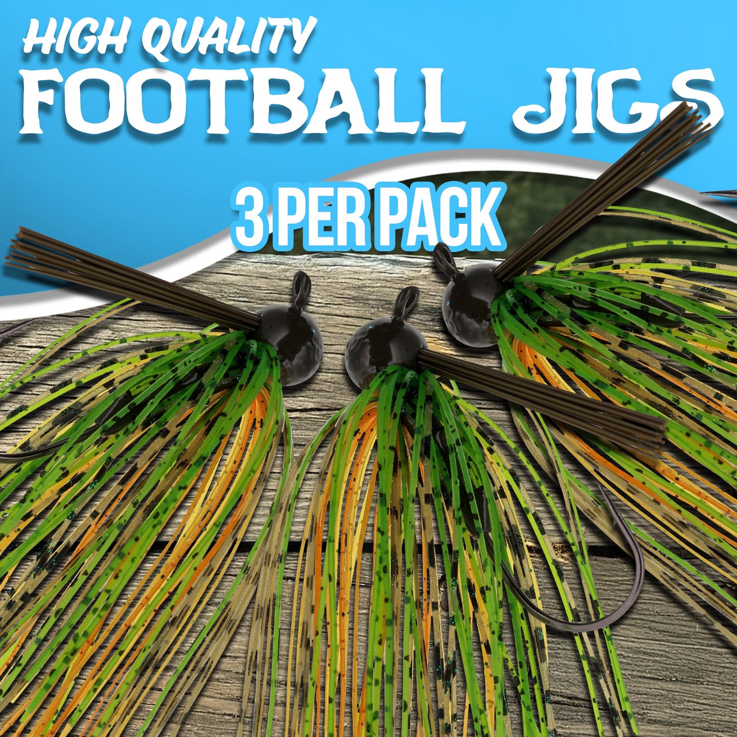 Reaction Tackle Lead Football Jigs 3-Pack