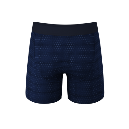 The Forget Me Not | Navy Dot Ball Hammock® Pouch Underwear With Fly