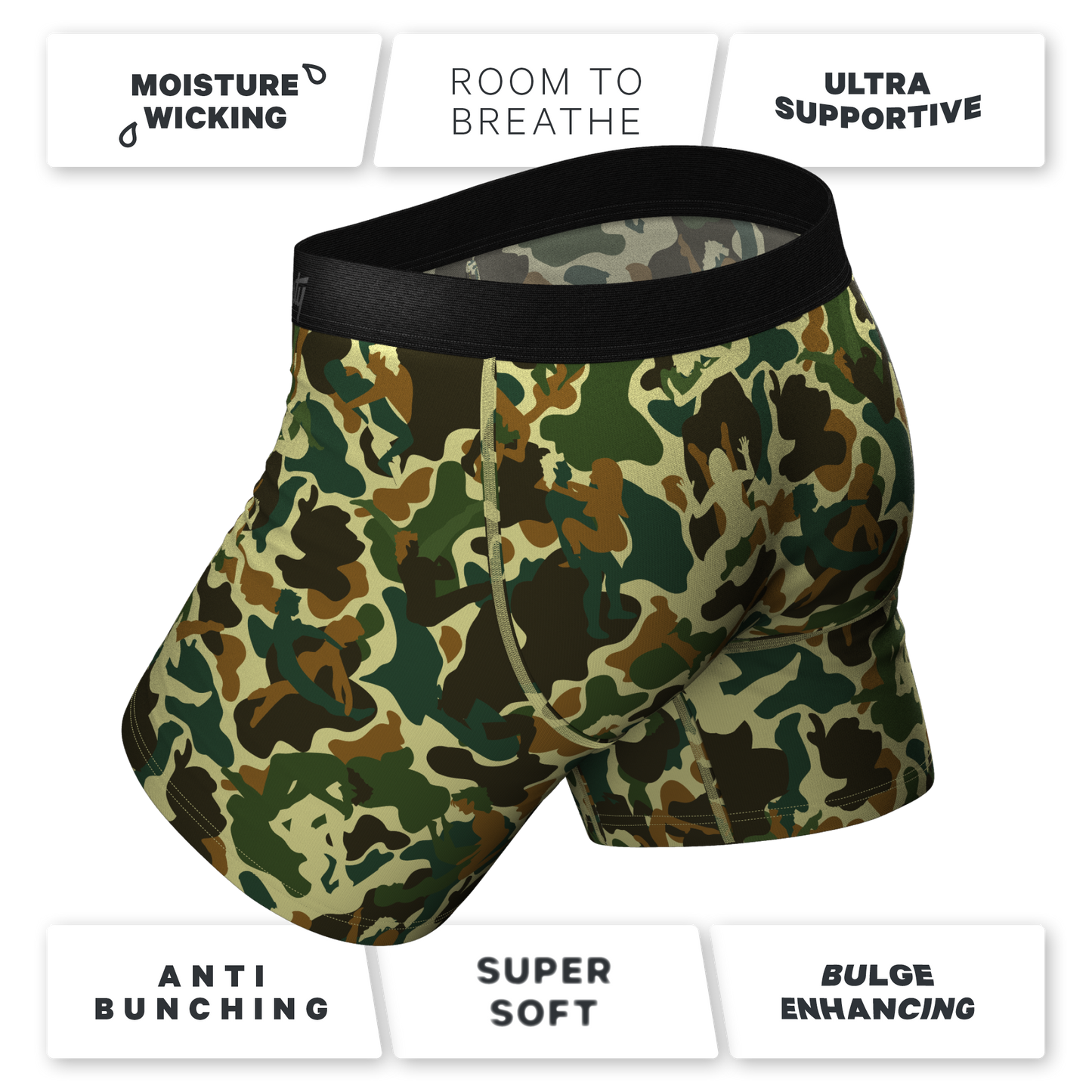 The Forni Camo | Camouflage Ball Hammock® Boxer Briefs With Fly