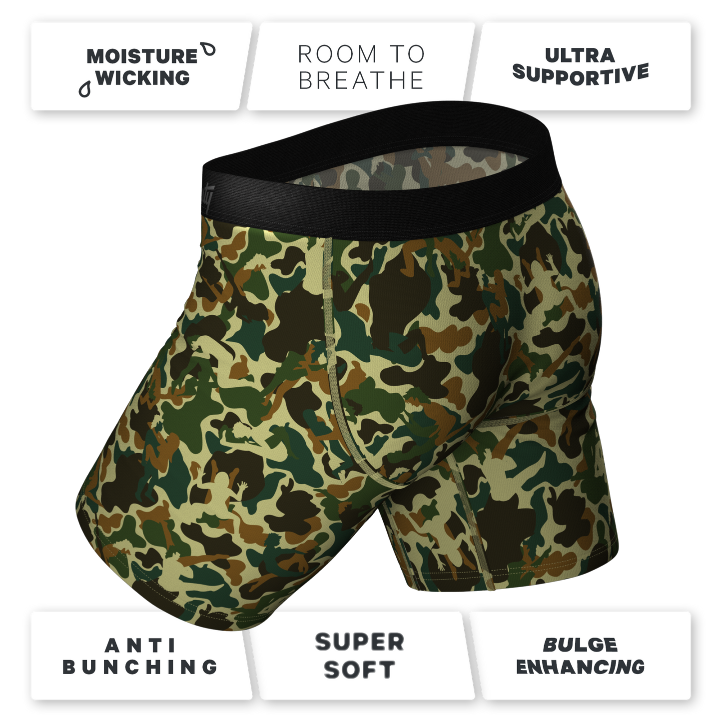 The Forni Camo | Camouflage Long Leg Ball Hammock® Pouch Underwear With Fly