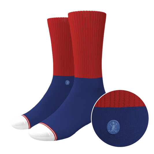 The Fourth | Patriotic Red and Blue Heel Hammock™ Crew Socks