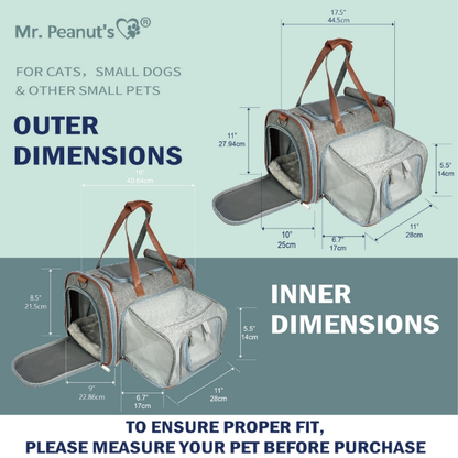 Mr. Peanut's Gold Series Standard Size Airline Compliant Expandable Pet Carrier