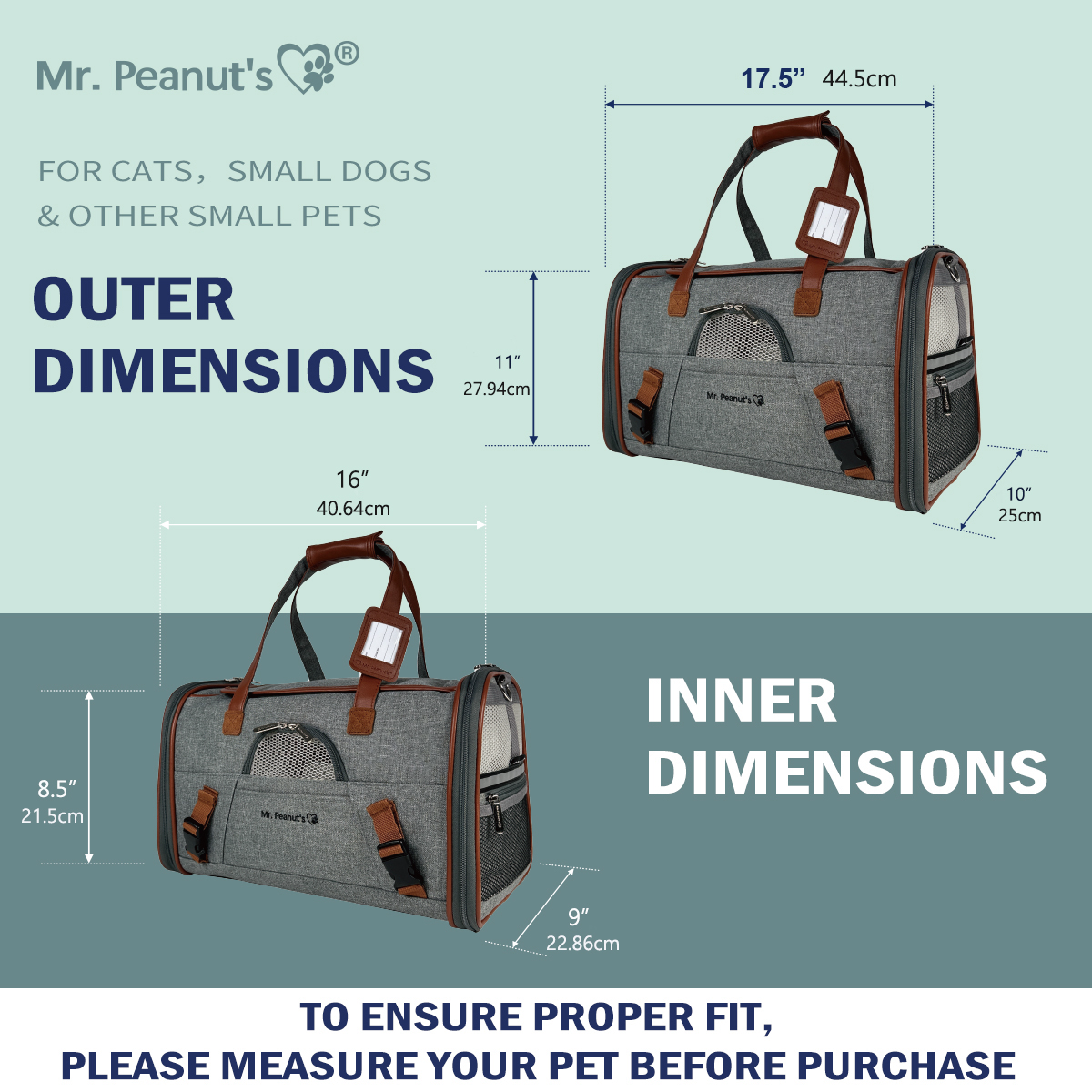 Mr. Peanut's Gold Series Airline Compliant Pet Carrier