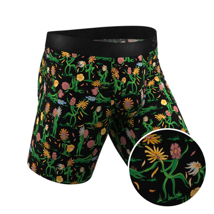 The Garden Of Breedin | Flower Print Long Leg Ball Hammock® Pouch Underwear With Fly