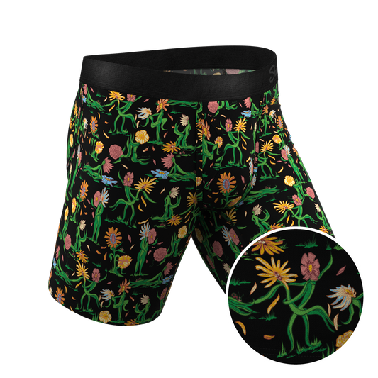 The Garden Of Breedin | Flower Print Long Leg Ball Hammock® Pouch Underwear With Fly