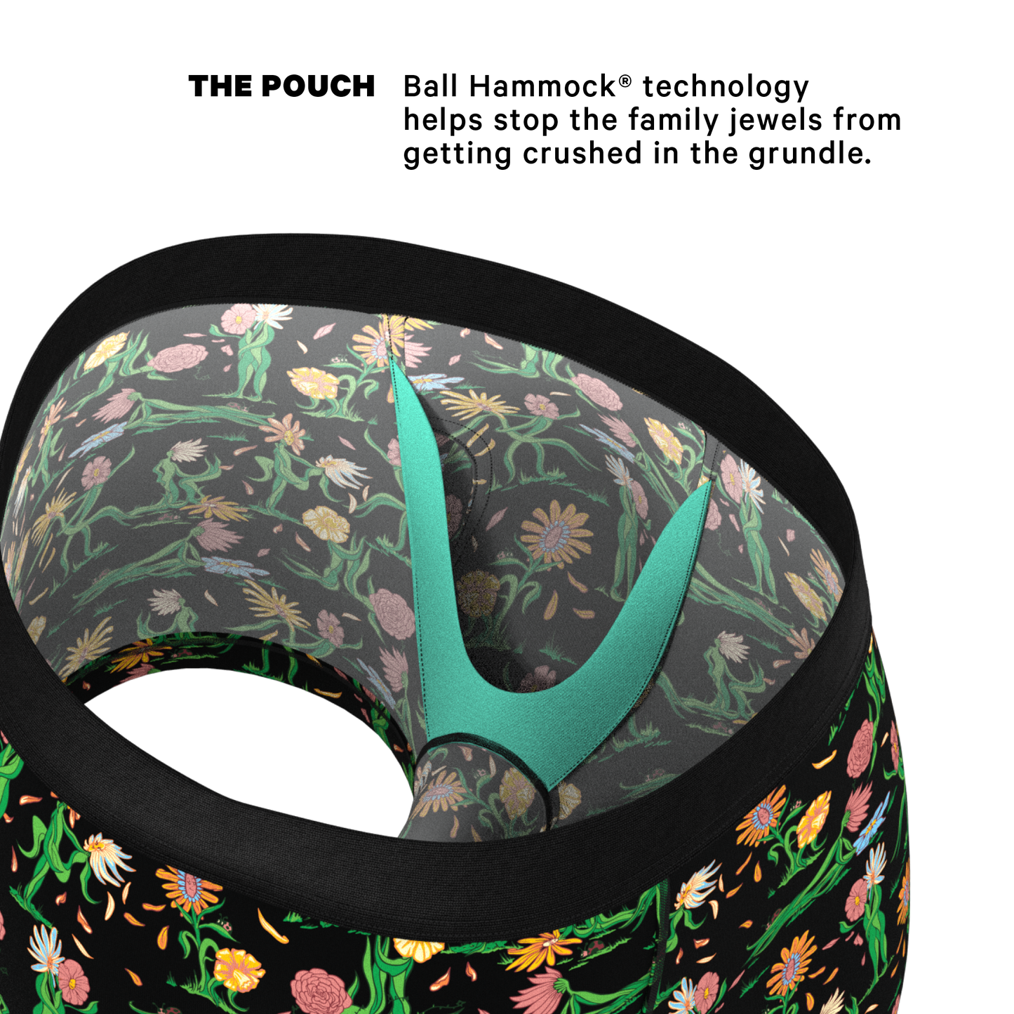 The Garden Of Breedin | Flower Print Ball Hammock® Pouch Trunks Underwear