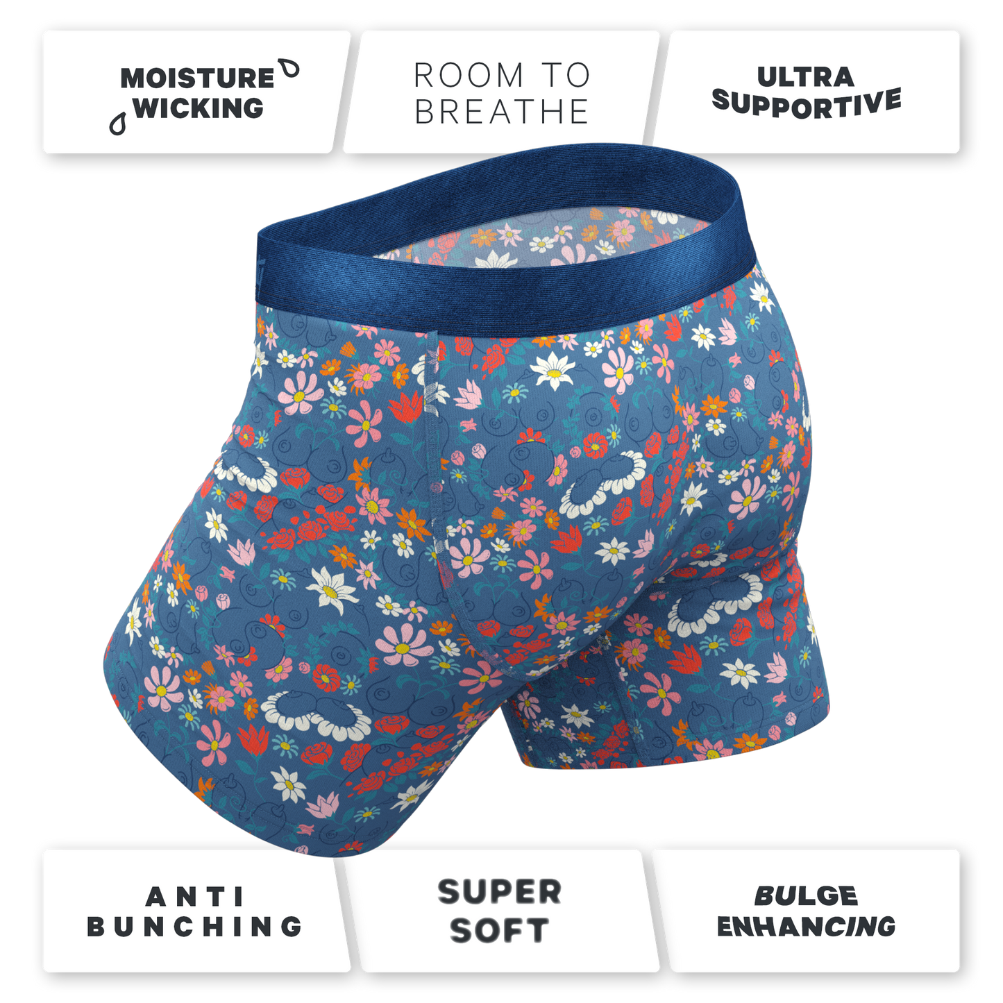 The Gardening Nips | Busty Floral Ball Hammock® Pouch Underwear