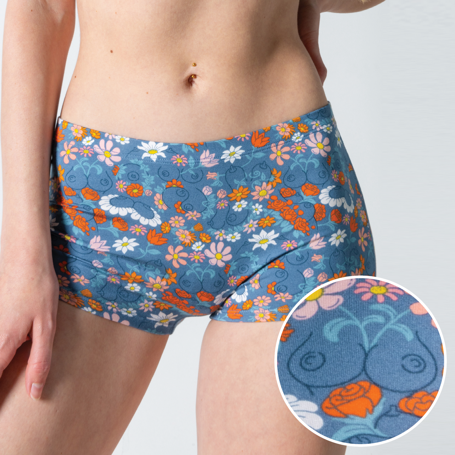 The Gardening Nips | Busty Floral Modal Boyshort Underwear