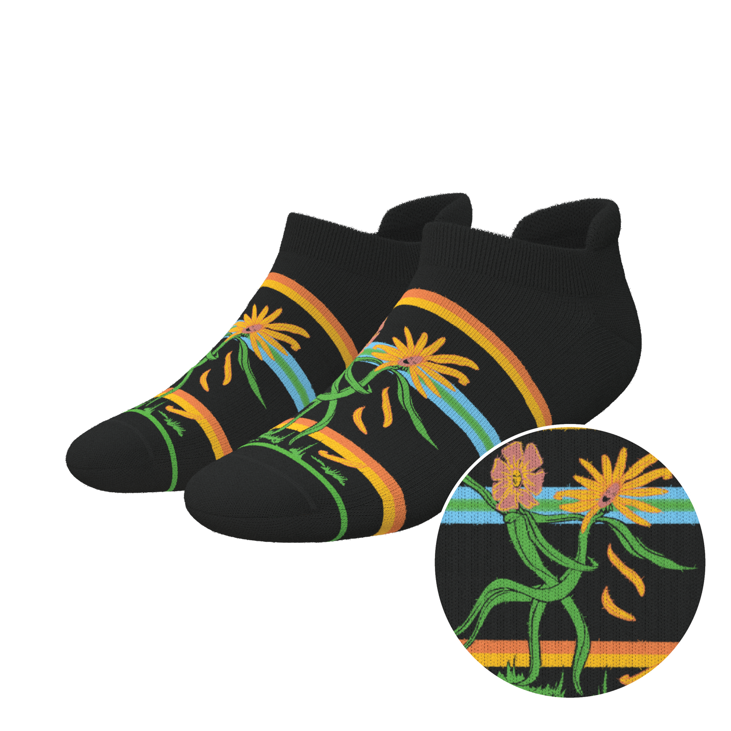 The Garden of Breedin | Naughty Floral Heel Hammock™ Ankle Socks