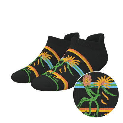 The Garden of Breedin | Naughty Floral Heel Hammock™ Ankle Socks