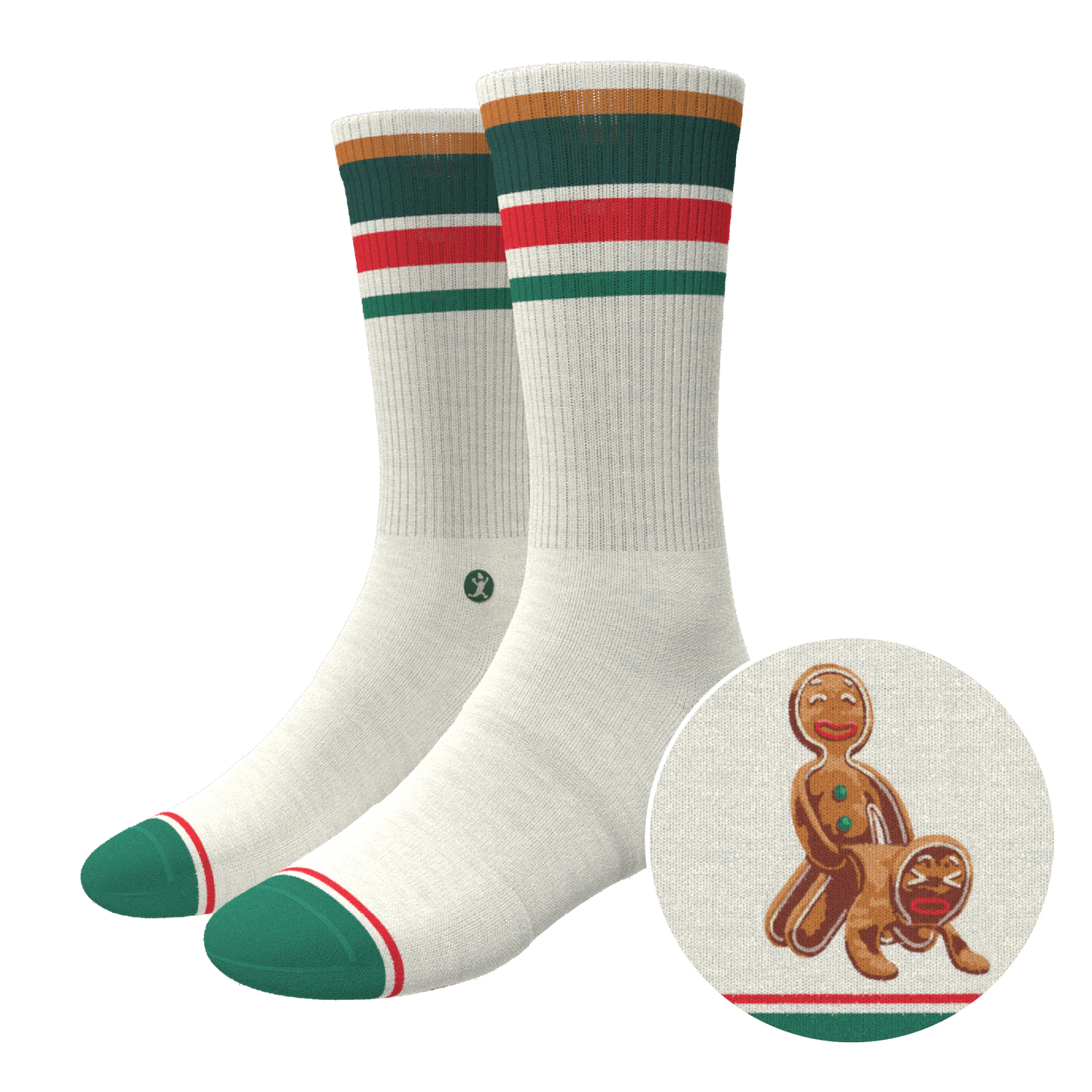 The Ginger Rail | Gingerbread Heel Hammock™ Crew Socks