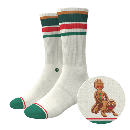 The Ginger Rail | Gingerbread Heel Hammock™ Crew Socks