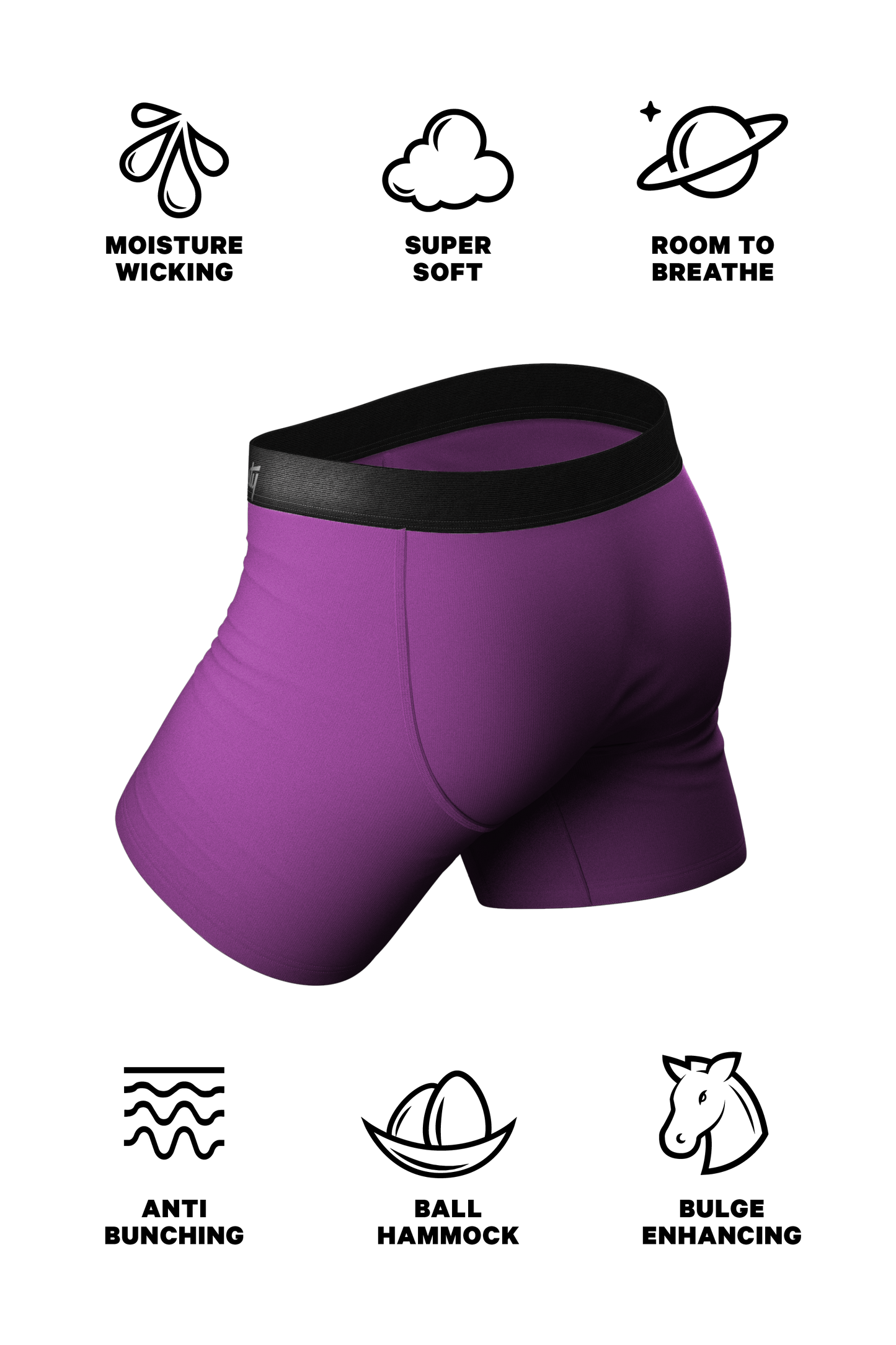 The Grape Jelly | Solid Purple Ball Hammock® Pouch Underwear