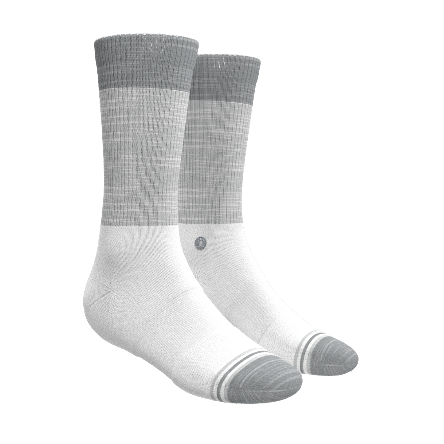 The Gray Matter | White Grey Tri Color Block Heel Hammock™ Crew Socks 3 Pack