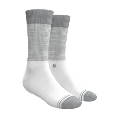 The Gray Matter | White Grey Tri Color Block Heel Hammock™ Crew Socks 3 Pack