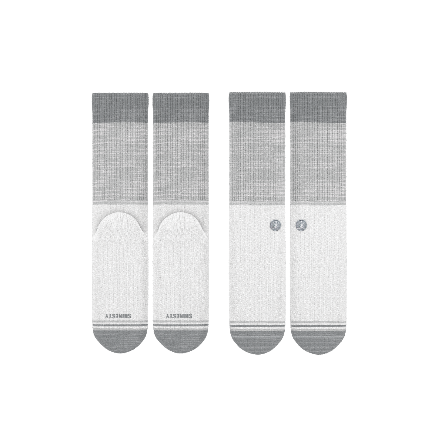 The Gray Matter | White Grey Tri Color Block Heel Hammock™ Crew Socks 3 Pack