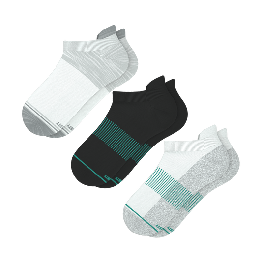 Versatile Solids Mix Pack | Grey Color Block and Solids Heel Hammock™ Ankle Socks 3 Pack