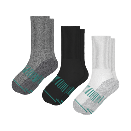 Versatile Solids Mix Pack | Grey Color Block and Solids Heel Hammock™ Crew Socks 3 Pack