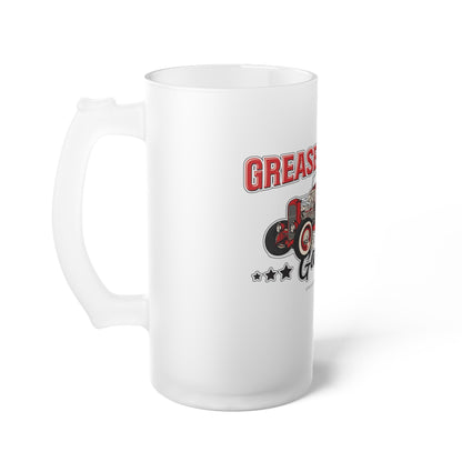 Grease Monkey Garage Frosted Glass Beer Mug