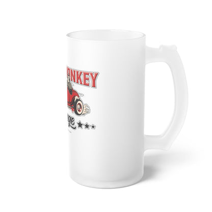 Grease Monkey Garage Frosted Glass Beer Mug