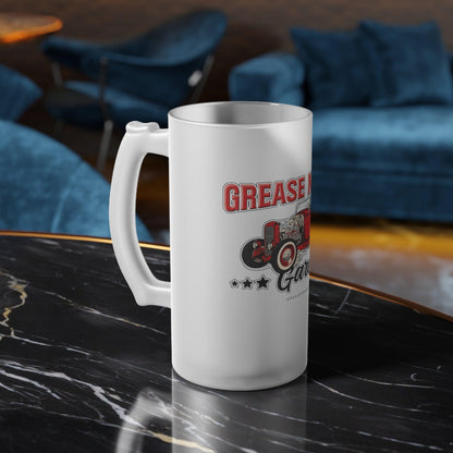 Grease Monkey Garage Frosted Glass Beer Mug