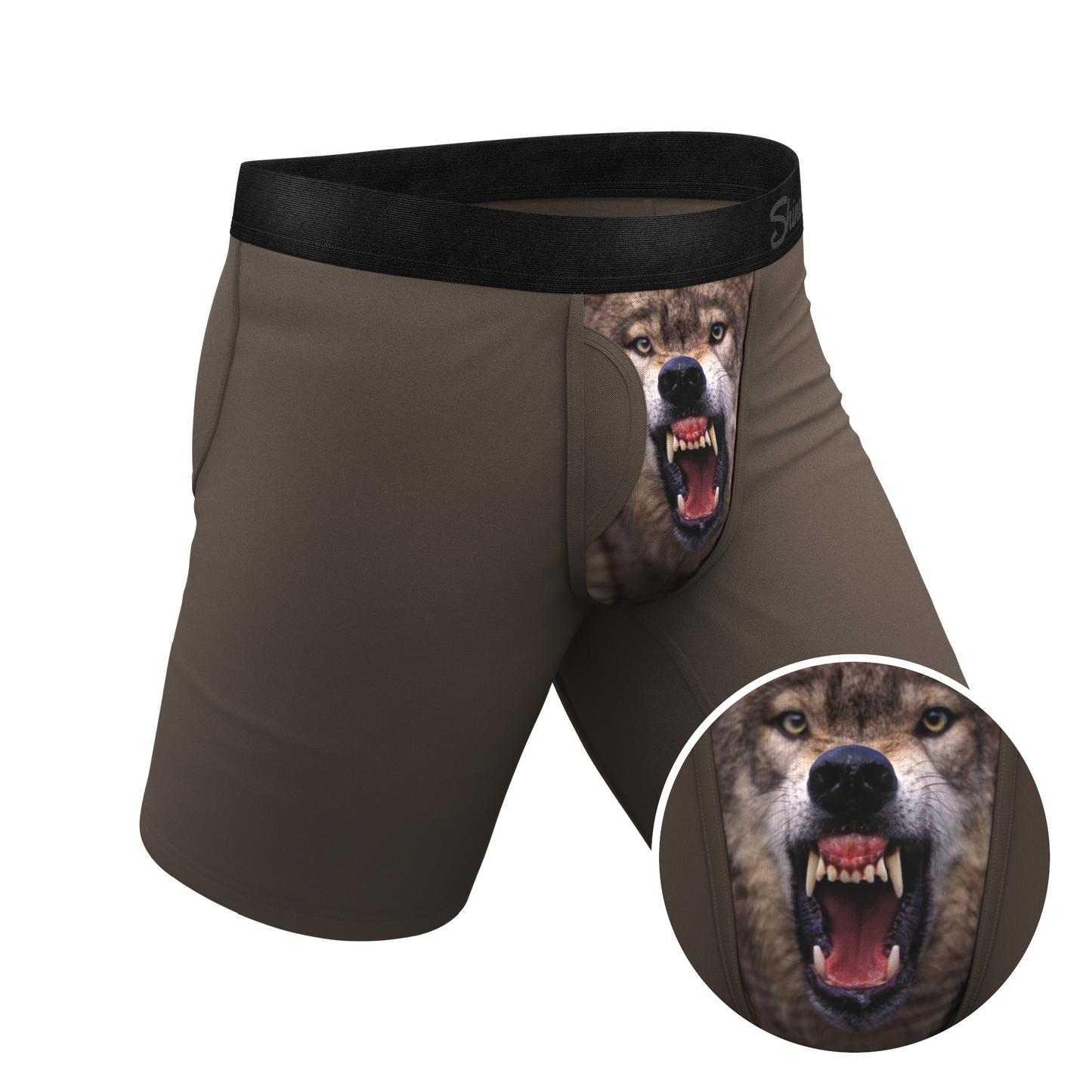 The Grey's Growl | Wolf Long Leg Ball Hammock® Pouch Underwear With Fly