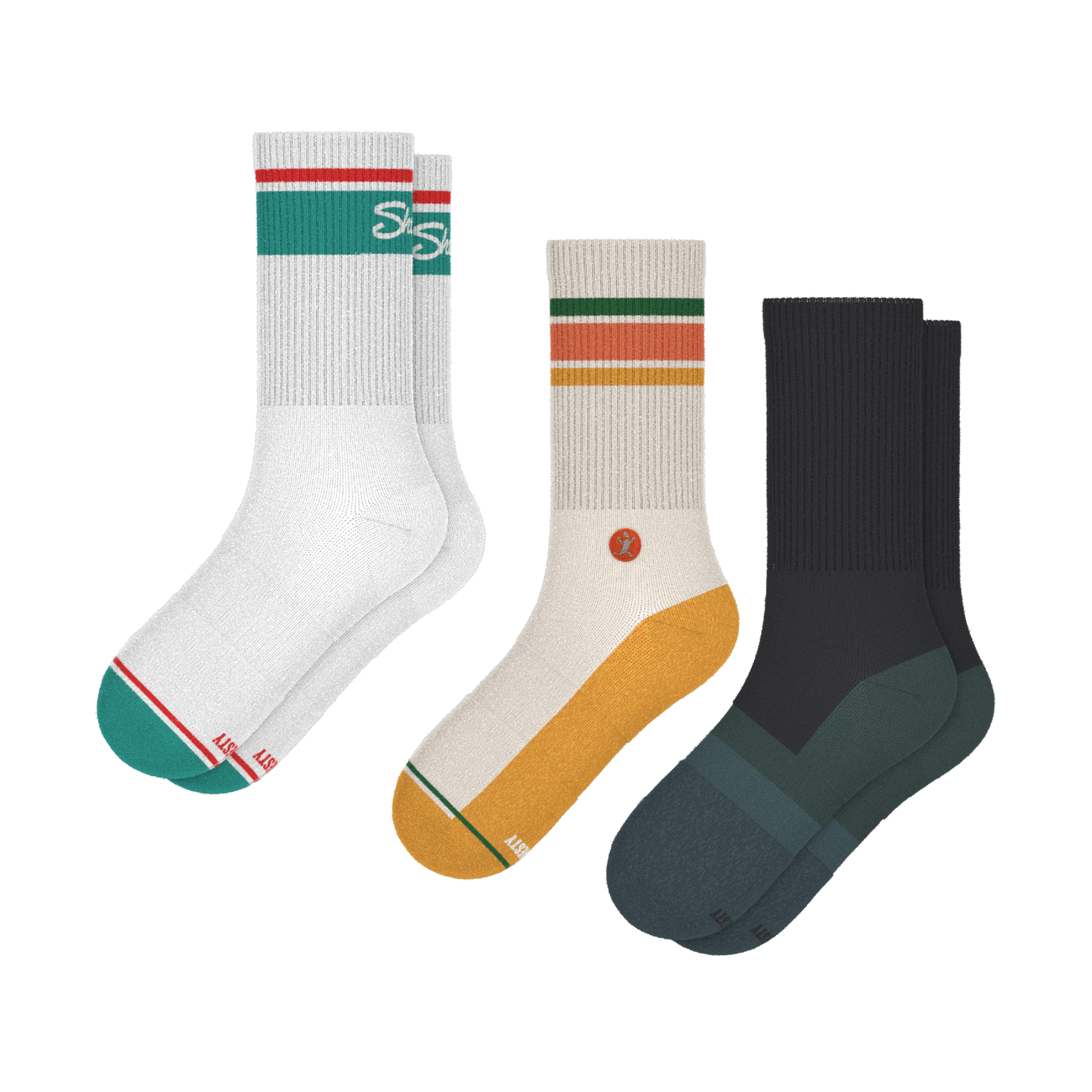 The Happy Go Lucky | Heel Hammock™ Crew Socks 3 Pack