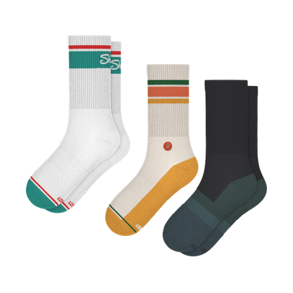 The Happy Go Lucky | Heel Hammock™ Crew Socks 3 Pack