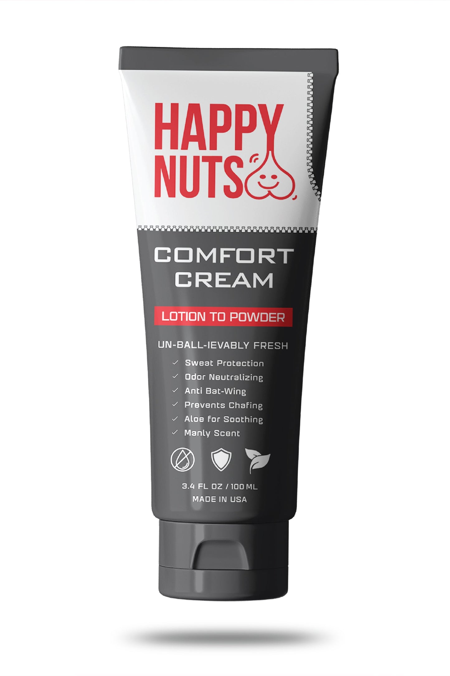 Happy Nuts Comfort Cream | Sweat Defense And Odor Control Lotion