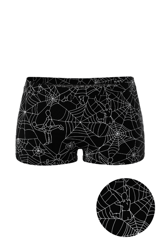 The Harlot's Web | Naughty Spider Web Modal Boyshort Underwear