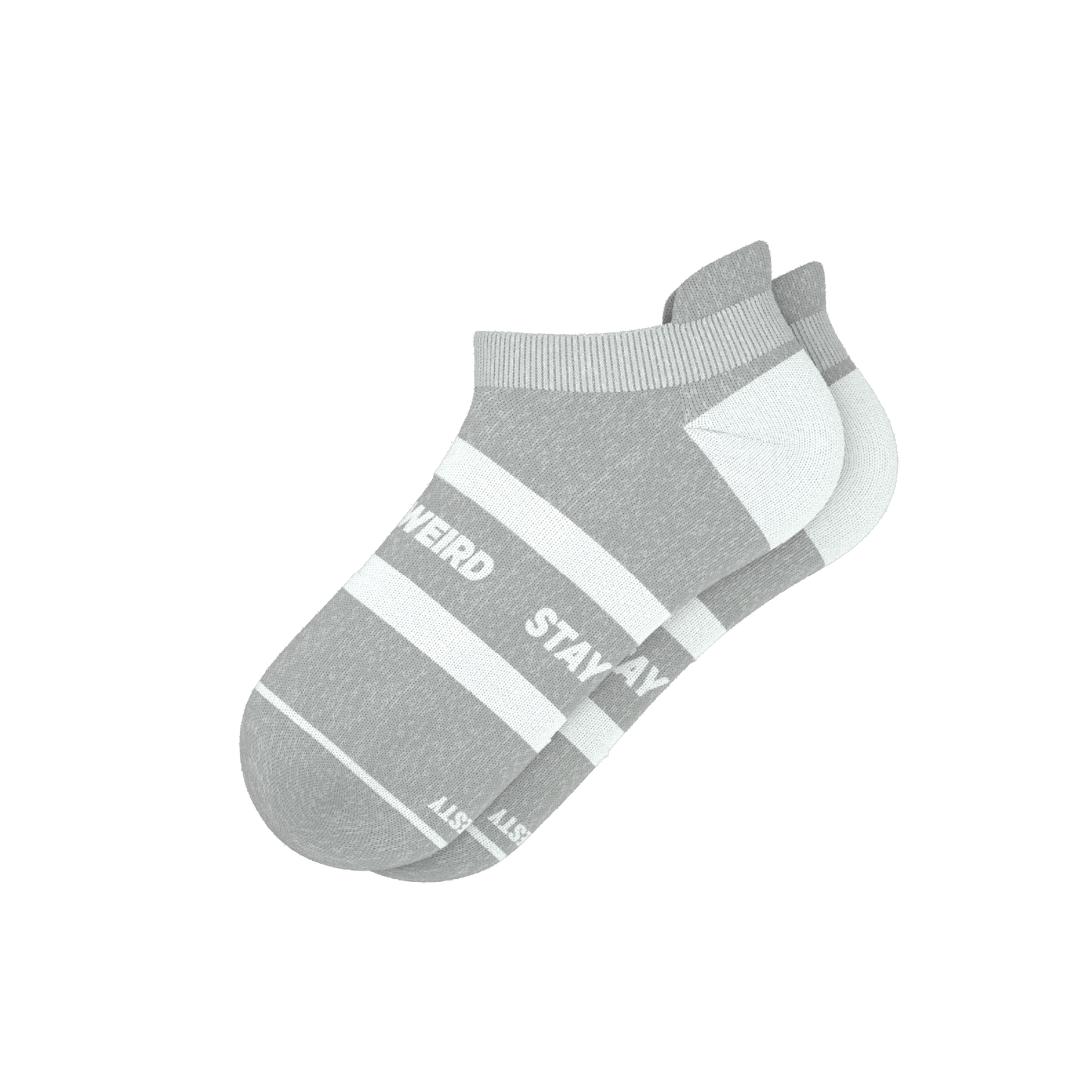 The Haze | Grey and White Stripe Heel Hammock™ Ankle Socks