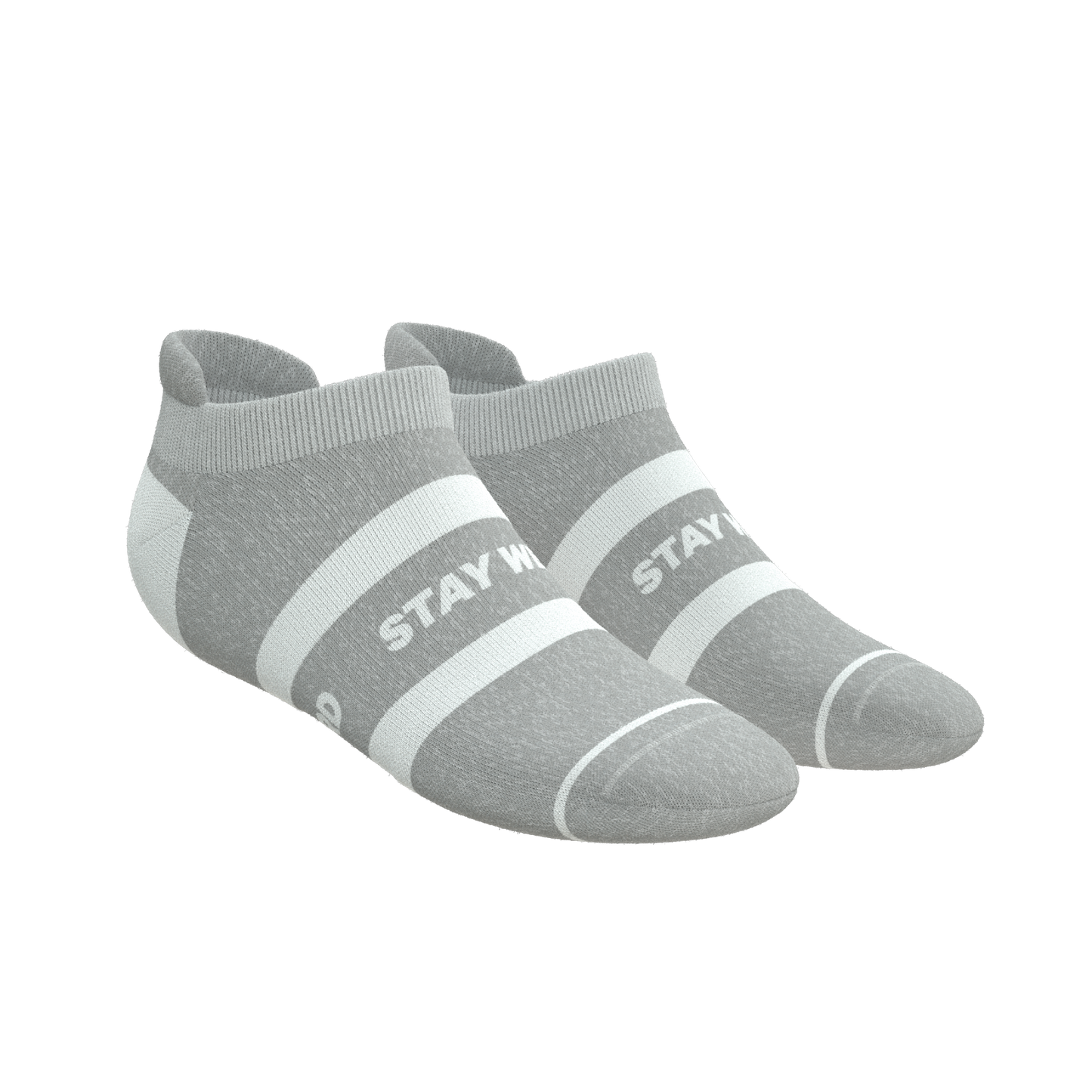 The Haze | Grey and White Stripe Heel Hammock™ Ankle Socks