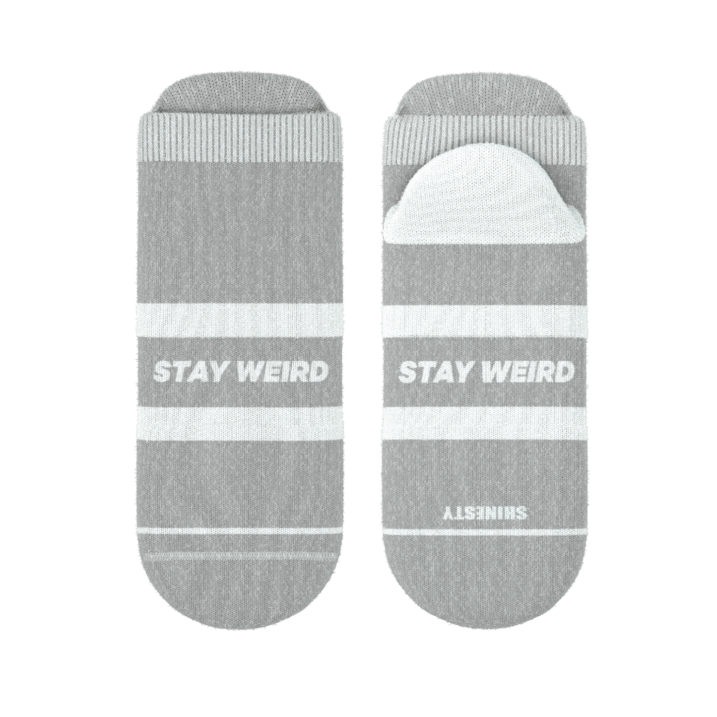 The Haze | Grey and White Stripe Heel Hammock™ Ankle Socks